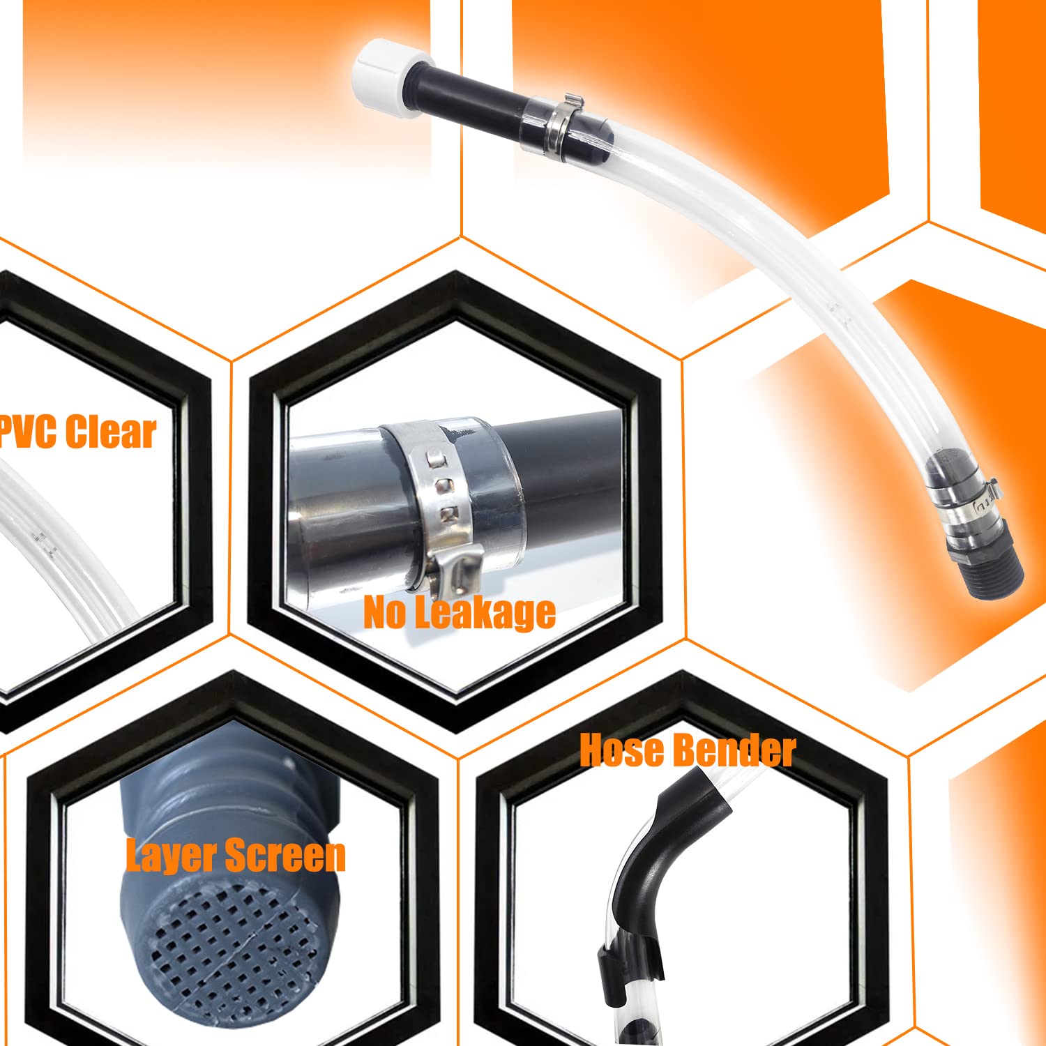 Prijesse 4 Pack Racing Fuel Filler Jug Hose, 14 Inch Transparent Gas Can Hose With 2 Pack Hose Bender, Clear Racing Fuel Filler